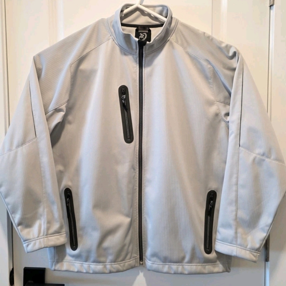 Zero Restriction Tour Series Mens 2XL Jacket Full Zip Light Gray Golf Pockets